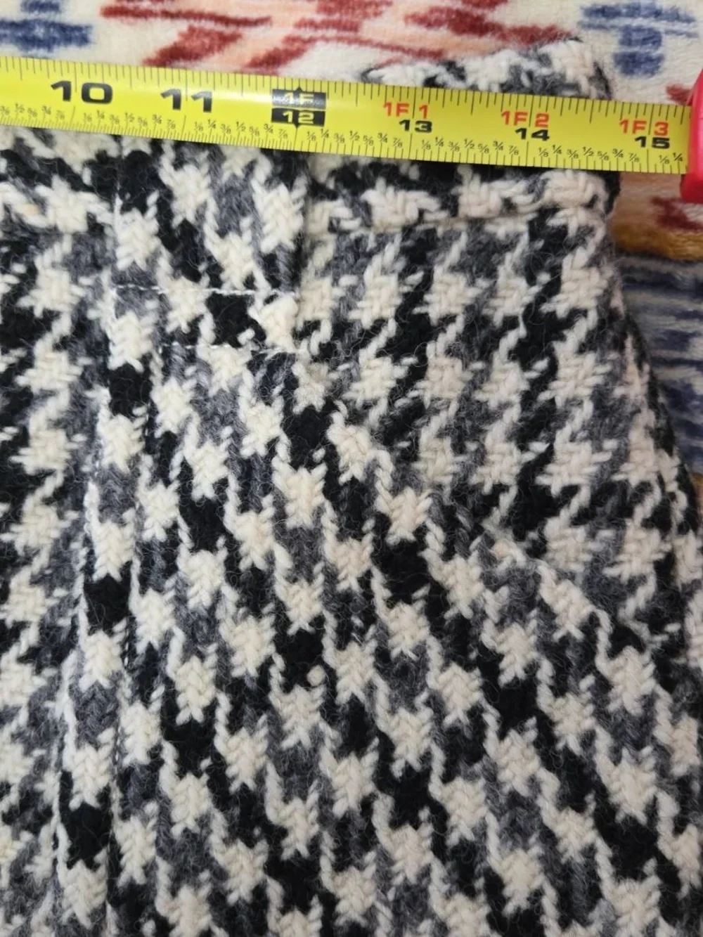 J. Crew Black and White Houndstooth Mini Skirt